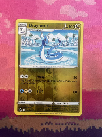 Pokemon Card Dragonair Silver Tempest Reverse Holo 130/195 Near Mint