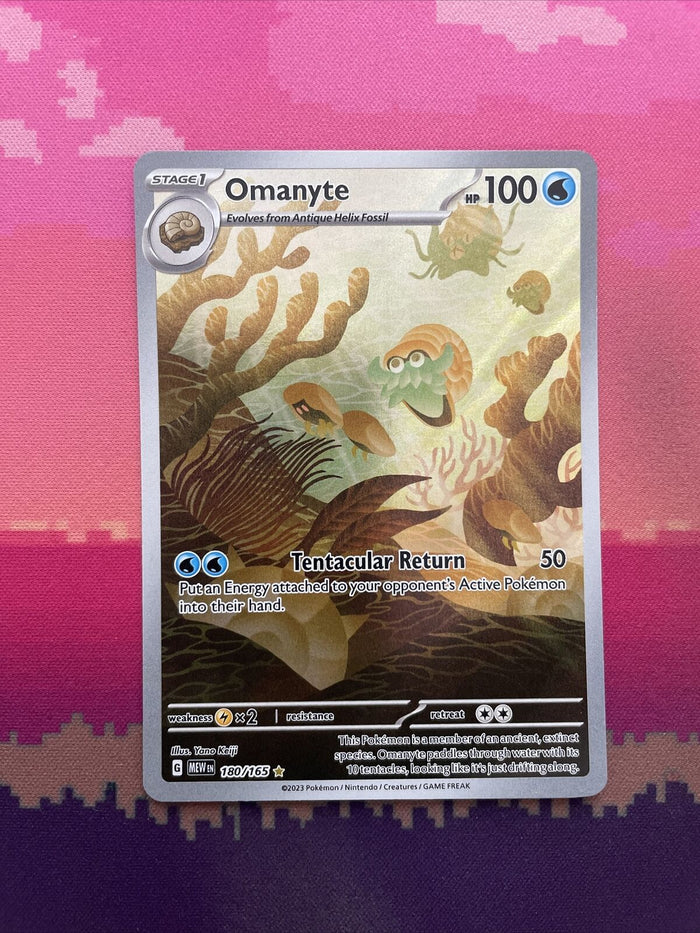 Pokemon Card Omanyte 180/165 Illustration Rare Scarlet & Violet 151 Near Mint