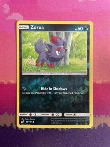 Pokemon Card Zorua Team Up Reverse Holo Common 90/181 Near Mint