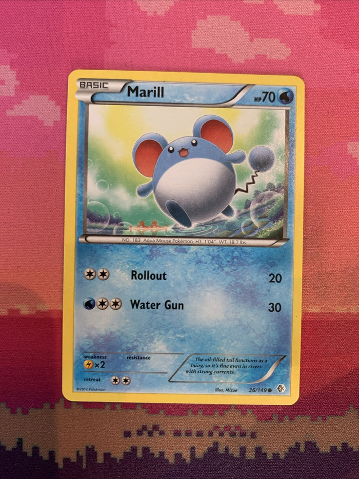 Pokemon Card Marill Boundaries Crossed Common 36/149 Near Mint