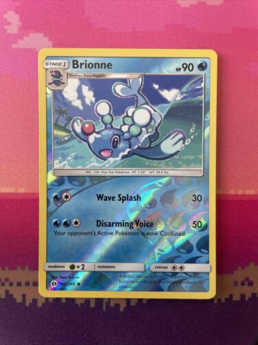 Pokemon Card Brionne Sun & Moon Reverse Holo Uncommon 40/149 Near Mint