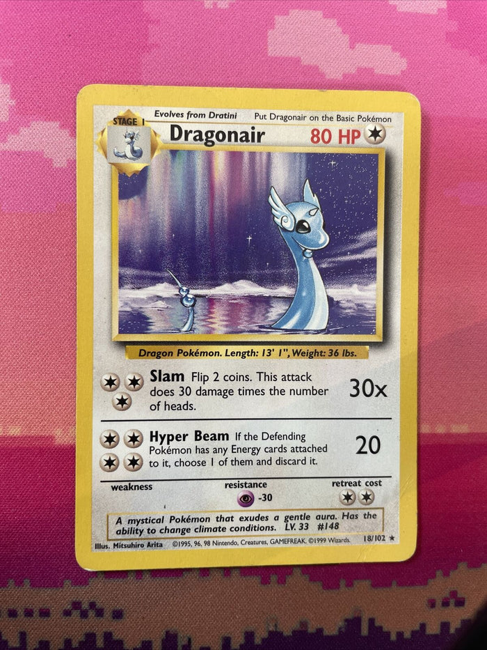 Pokemon Card Dragonair Base Set Rare 18/102 Near Mint