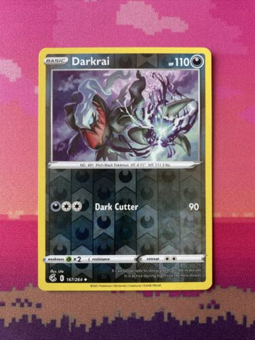 Pokemon Card Darkrai Fusion Strike Reverse Holo Uncommon 167/264 Near Mint