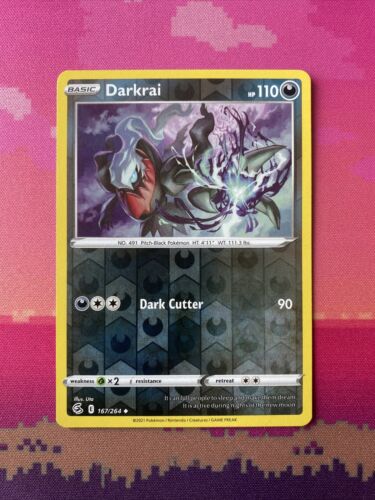 Pokemon Card Darkrai Fusion Strike Reverse Holo Uncommon 167/264 Near Mint