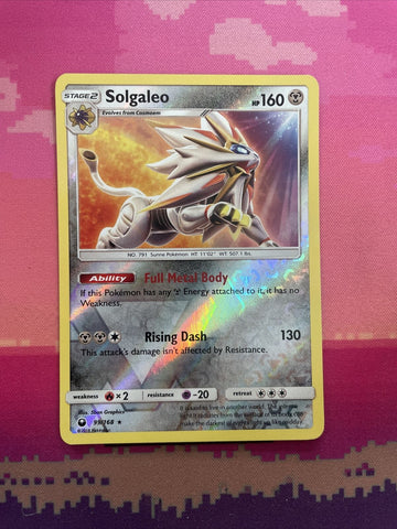 Pokemon Card Solgaleo Celestial Storm Reverse Holo Rare 99/168 Near Mint