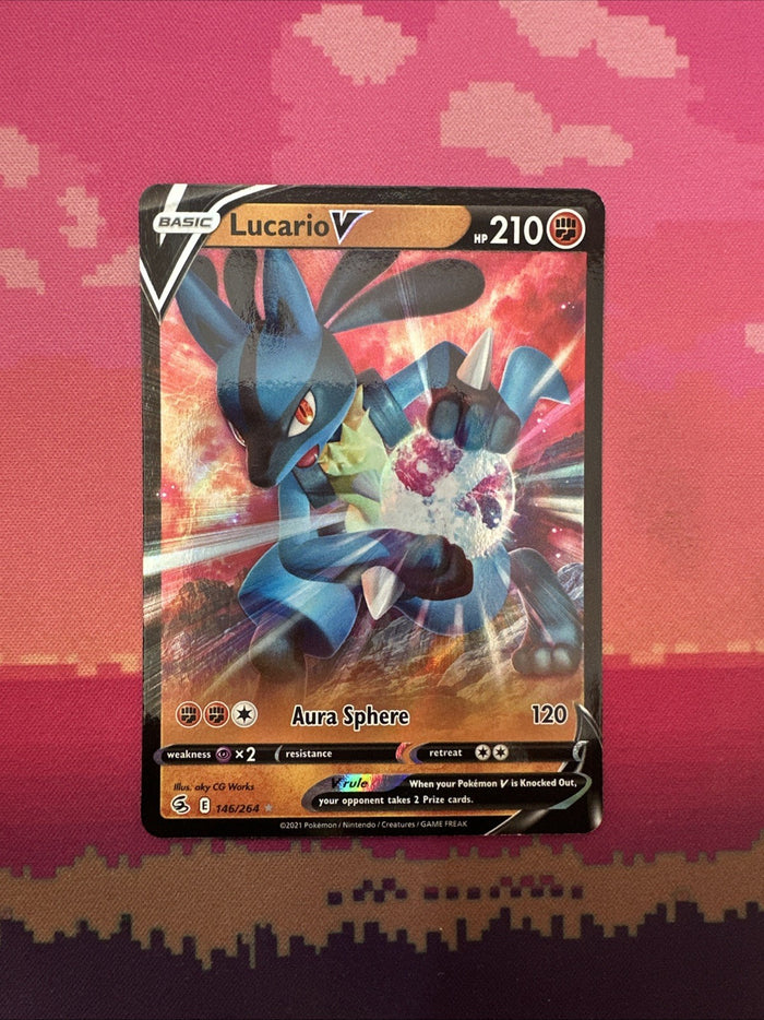 Pokemon Card Lucario V 146/264 Ultra Rare Fusion Strike Near Mint
