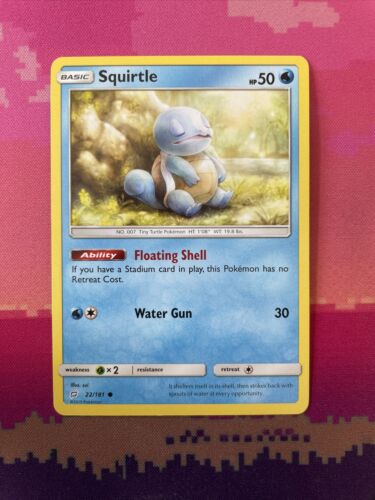 Pokemon Card Squirtle Team Up Common 22/181 Near Mint