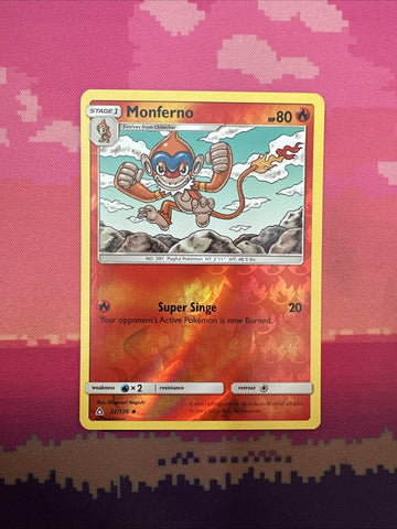 Pokemon Card Monferno Ultra Prism Reverse Holo 22/156 Near Mint