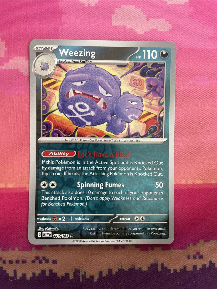 Pokemon Card Weezing Pokemon 151 Reverse Holo Rare 110/165 Near Mint
