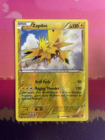 Pokemon Card Zapdos Roaring Skies Reverse Holo Rare 23/108 Near Mint