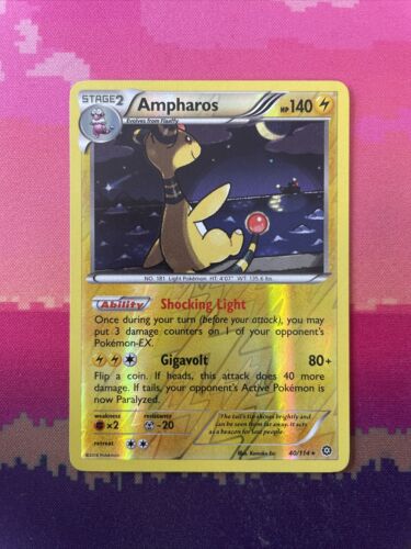 Pokemon Card Ampharos Steam Siege Reverse Holo Rare 40/114 Near Mint