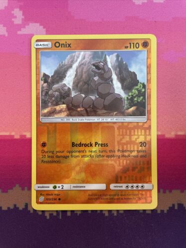 Pokemon Card Onix Unified Minds Reverse Holo 103/236 Near Mint