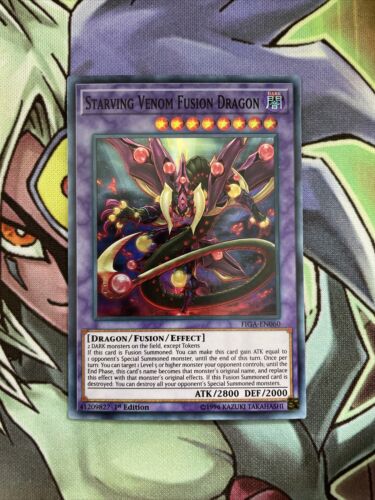 FIGA-EN060 Starving Venom Fusion Dragon Super Rare 1st Edition NM Yugioh Card