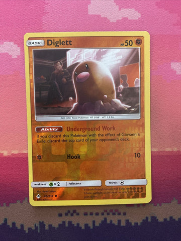 Pokemon Card Diglett Unbroken Bonds Reverse Holo 85/214 Near Mint