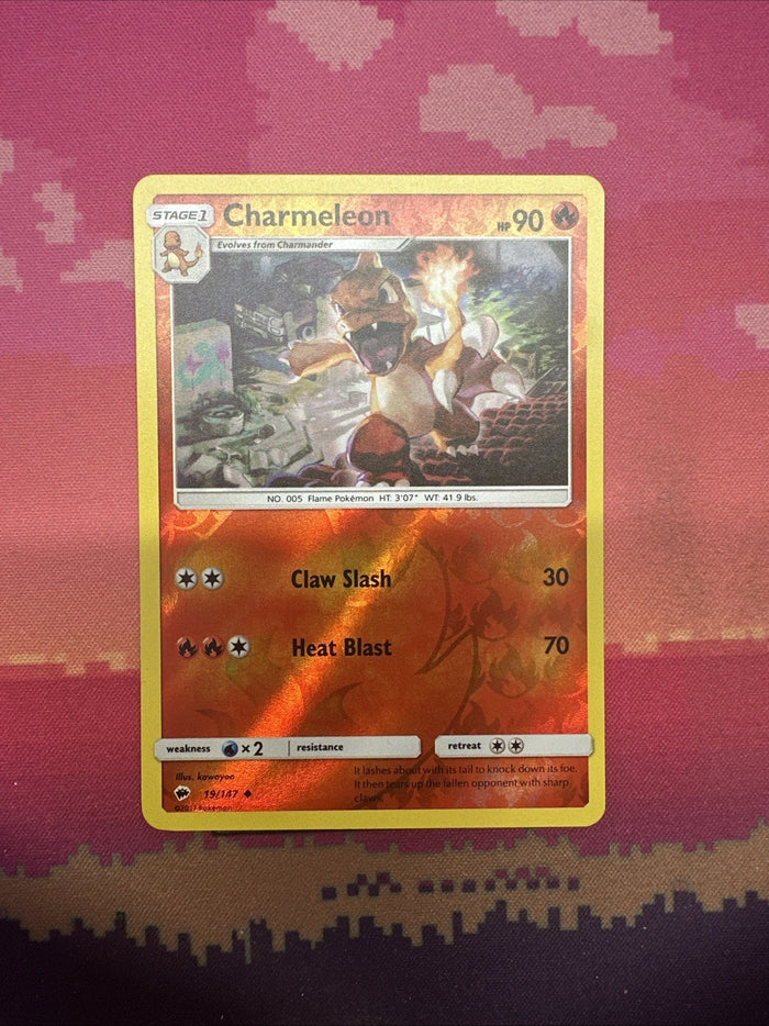 Pokemon Card Charmeleon Burning Shadows Reverse Holo 19/147 Near Mint
