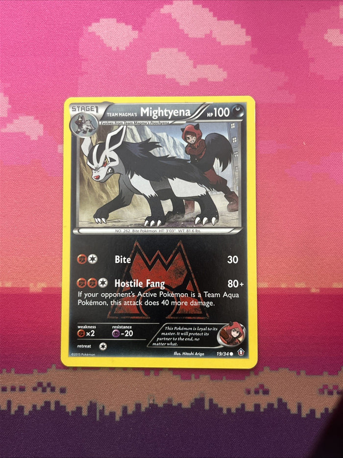 Pokemon Card Team Magma's Mightyena Double Crisis Common 19/34 Near Mint
