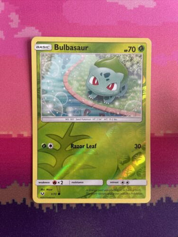 Pokemon Card Bulbasaur Shining Legends Reverse Holo Common 1/73 Near Mint