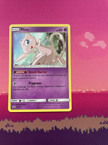 Pokemon Card Mew SM215 Black Star Promo Sun & Moon Near Mint Condition