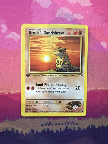 Pokemon Card Brock's Sandshrew Gym Heroes 1st Edition Common 72/132 Near Mint