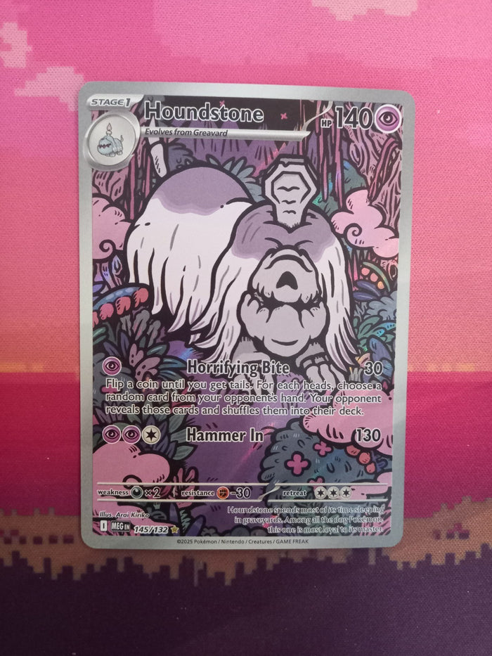 Pokemon Card Houndstone 145/132 Illustration Rare Mega Evolution Near Mint
