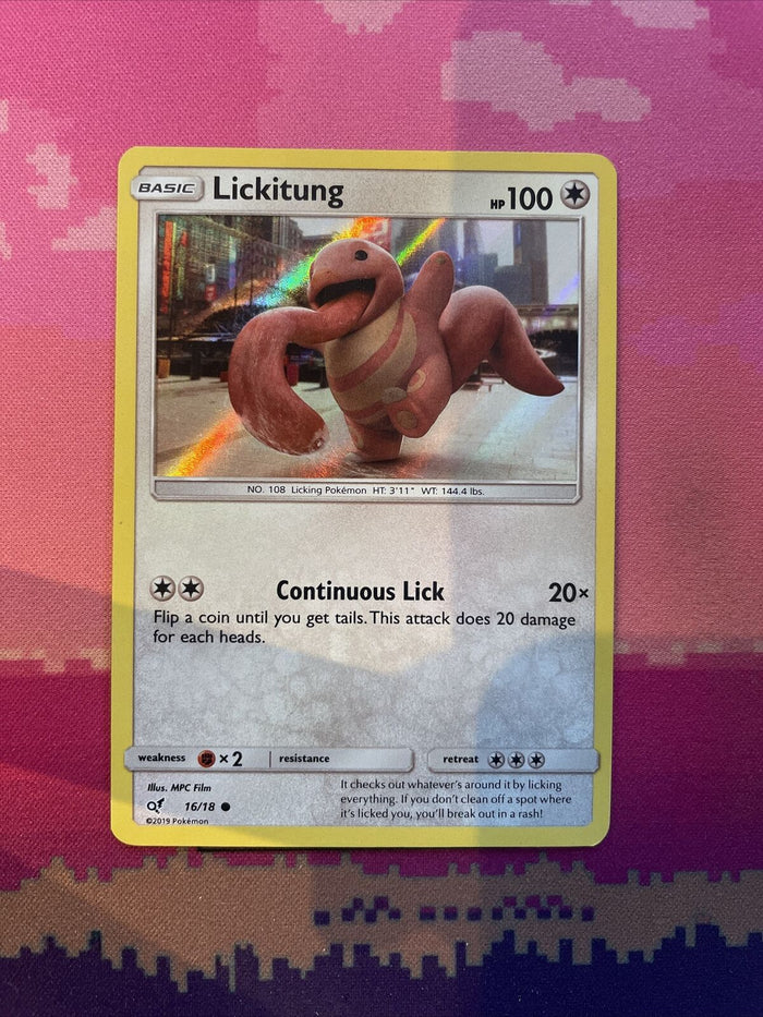 Pokemon Card Lickitung Detective Pikachu Holo 16/18 Near Mint