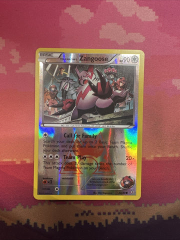 Pokemon Card Team Magma's Zangoose Double Crisis Reverse Holo 22/34 Near Mint