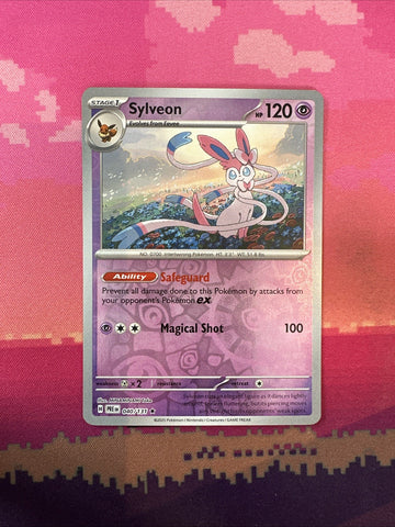 Pokemon Card Sylveon Prismatic Evolutions Reverse Holo Rare 040/131 Near Mint