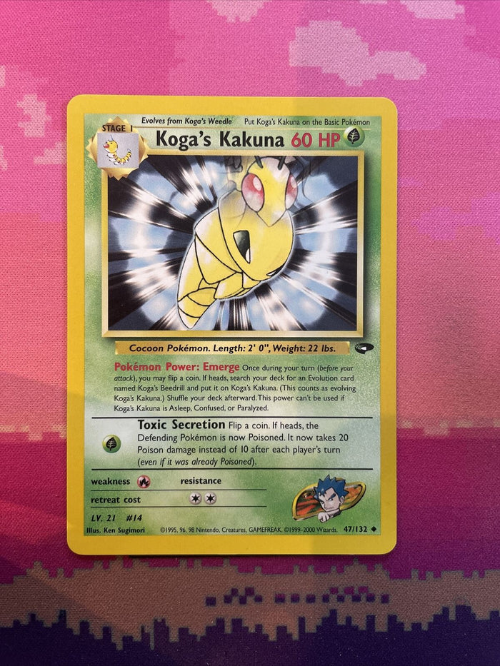 Pokemon Card Koga's Kakuna Gym Challenge Uncommon 47/132 Near Mint