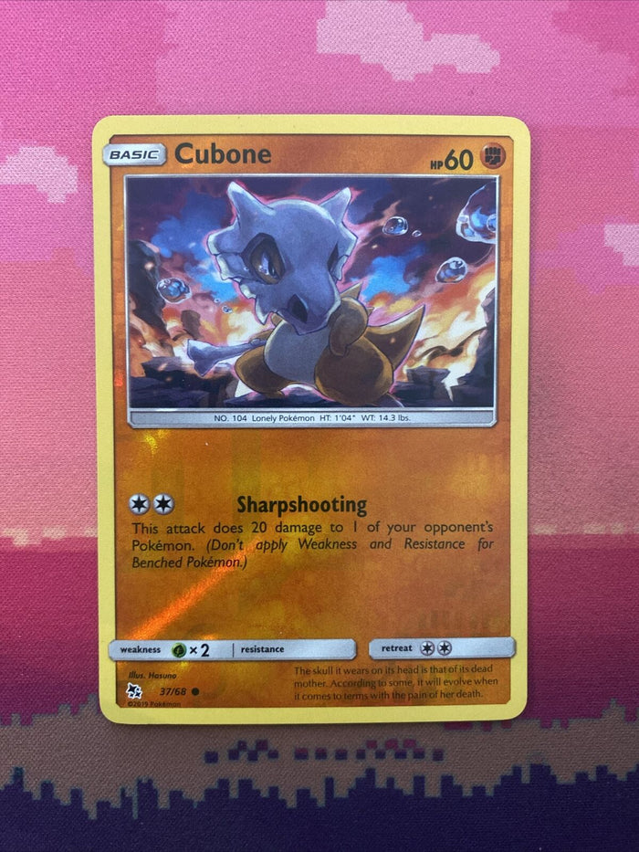 Pokemon Card Cubone Hidden Fates Reverse Holo 37/68 Near Mint