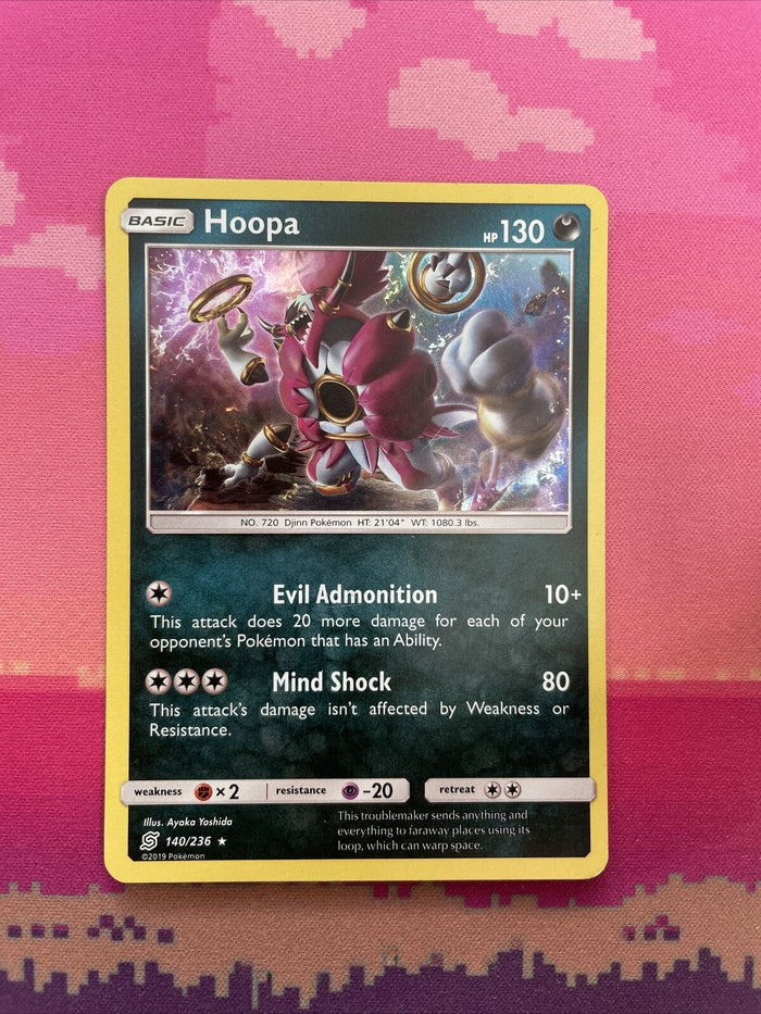 Pokemon Card Hoopa Unified Minds Holo Rare 140/236 Near Mint