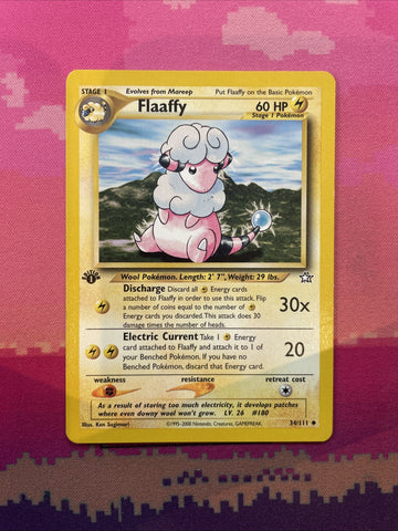 Pokemon Card Flaaffy Neo Genesis 1st Edition Rare 34/111 Near Mint