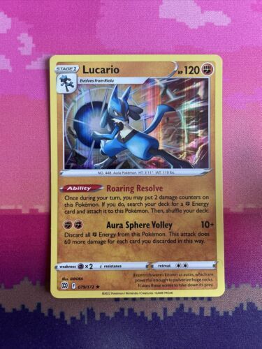 Pokemon Card Lucario Brilliant Stars Holo Rare 079/172 Near Mint