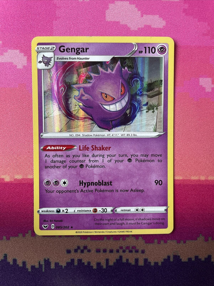 Pokemon Card Gengar Sword & Shield Holo Rare 085/202 Near Mint