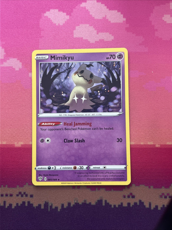 Pokemon Card Mimikyu Darkness Ablaze Rare 081/189 Near Mint
