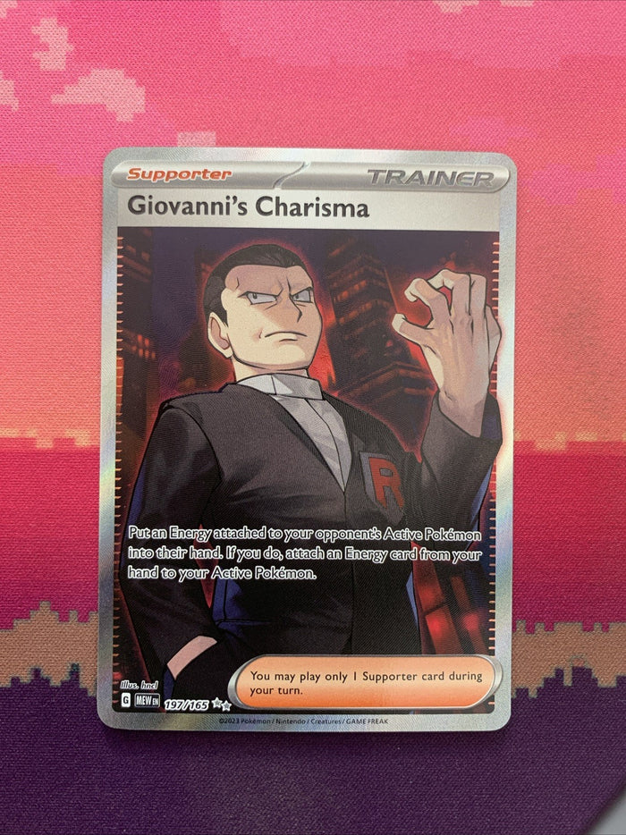 Pokemon Card Giovanni's Charisma 197/165 Ultra Rare Scarlet & Violet 151 NM