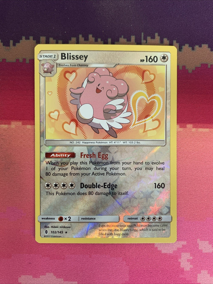 Pokemon Card Blissey Guardians Rising Reverse Holo Rare 102/145 Near Mint