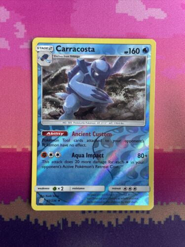 Pokemon Card Carracosta Unified Minds Reverse Holo Uncommon 45/236 Near Mint