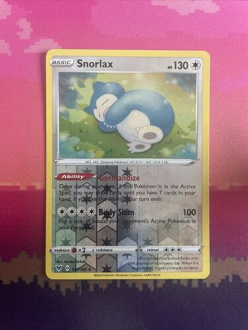 Pokemon Card Snorlax Vivid Voltage Reverse Holo Rare 131/185 Near Mint