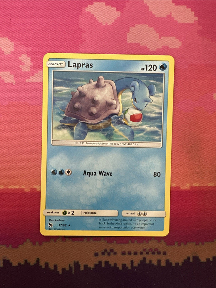 Pokemon Card Lapras Hidden Fates Rare 17/68 Near Mint