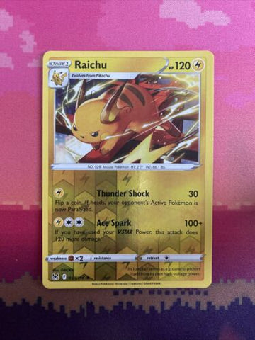 Pokemon Card Raichu Lost Origin Reverse Holo Rare 053/196 Near Mint