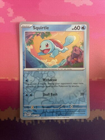 Pokemon Card Squirtle Pokemon 151 Reverse Holo Common 007/165 Near Mint