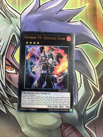 DRL3-EN025 Number 59: Crooked Cook Ultra Rare 1st Edition NM Yugioh Card