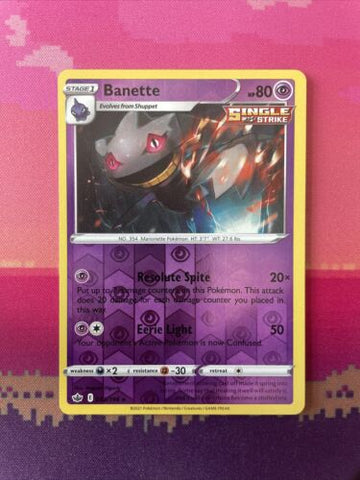 Pokemon Card Banette Vivid Voltage Reverse Holo Rare 068/185 Near Mint
