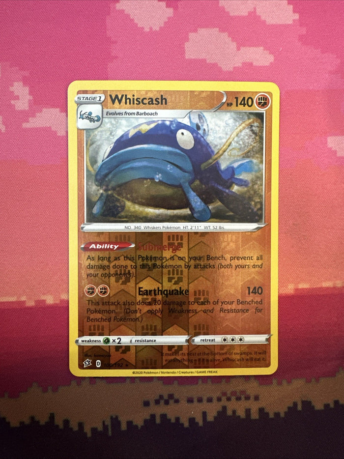 Pokemon Card Whiscash Rebel Clash Reverse Holo Rare 100/192 Near Mint