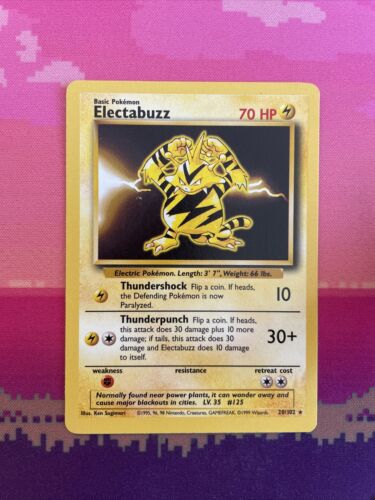 Pokemon Card Electabuzz Base Set Rare 20/102 Near Mint