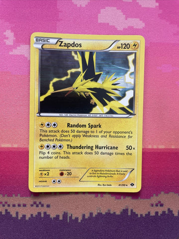 Pokemon Card Zapdos Next Destinies Holo Rare 41/99 Near Mint