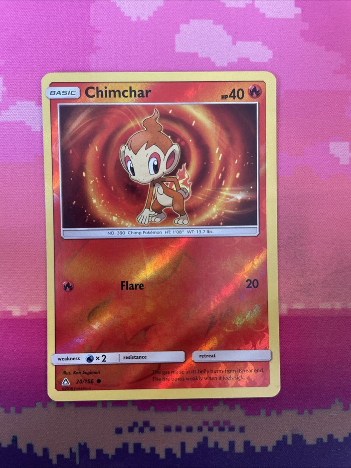Pokemon Card Chimchar Ultra Prism Reverse Holo 20/156 Near Mint