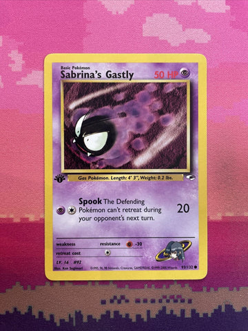 Pokemon Card Sabrina's Gastly Gym Heroes 1st Edition Common 93/132 Near Mint