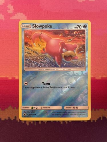 Pokemon Card Slowpoke Hidden Fates Reverse Holo 12/68 Near Mint