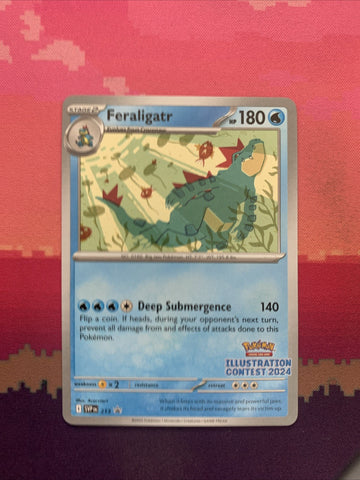 Pokemon Card Feraligatr 213 Black Star Promo Illustration Contest 2024 Near Mint